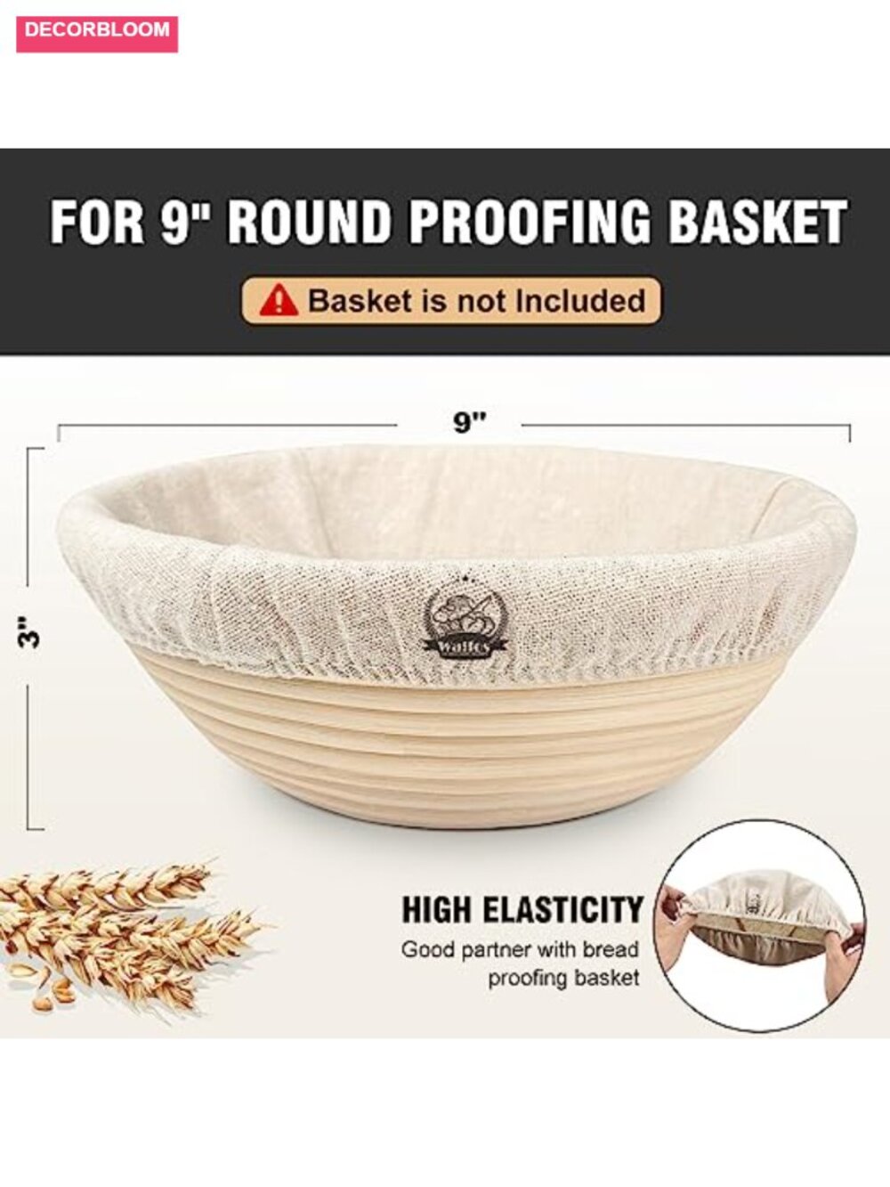 6 Pcs 9 Inch Bread Proofing Liner Cloth Natural Rattan Banneton Baking Dough - Picture 2 of 6